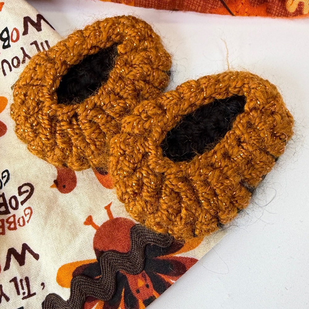 Handmade 18” Doll Thanksgiving Fall Outfit Dress Cape and Slippers - Picture 3 of 7